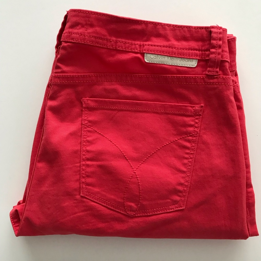 Calvin Klein Red Cropped Women's Jeans